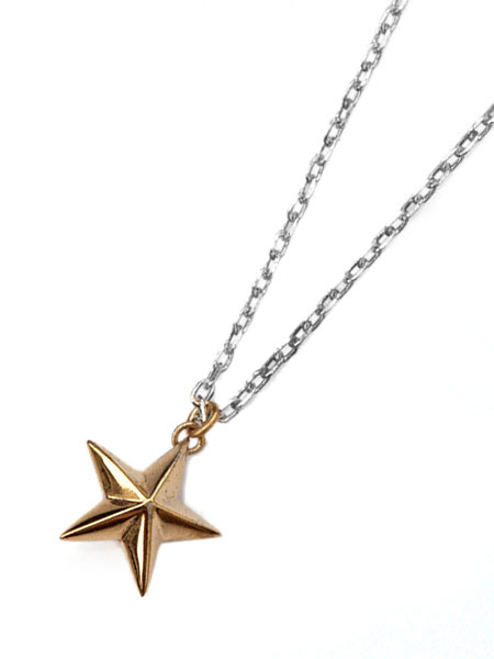 TOMASZ DONOCIK SILVER STAR NECKLACE (SILVER × GOLD STAR)