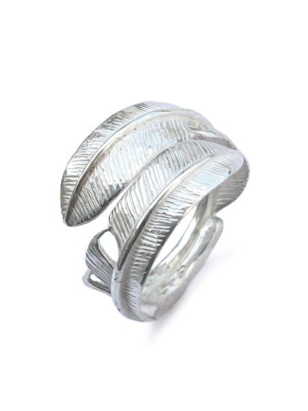 Silver Dollar Craft Small Double Feather Ring